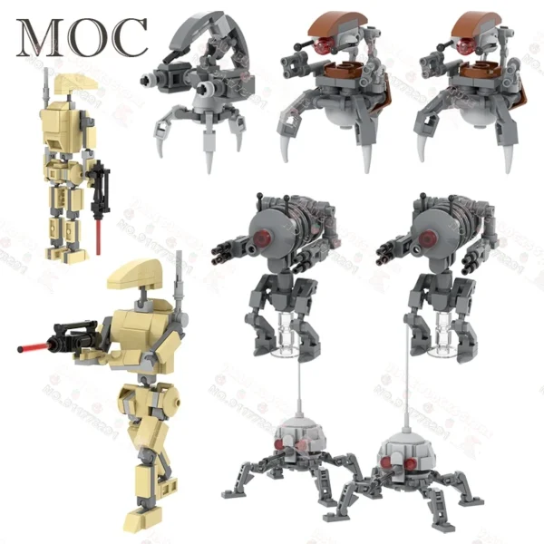 Movie Series Robot Character Building Blocks Interstellar Sci-Fi Battle Droid Action Figure Models Assembly Bricks Toys For Kids