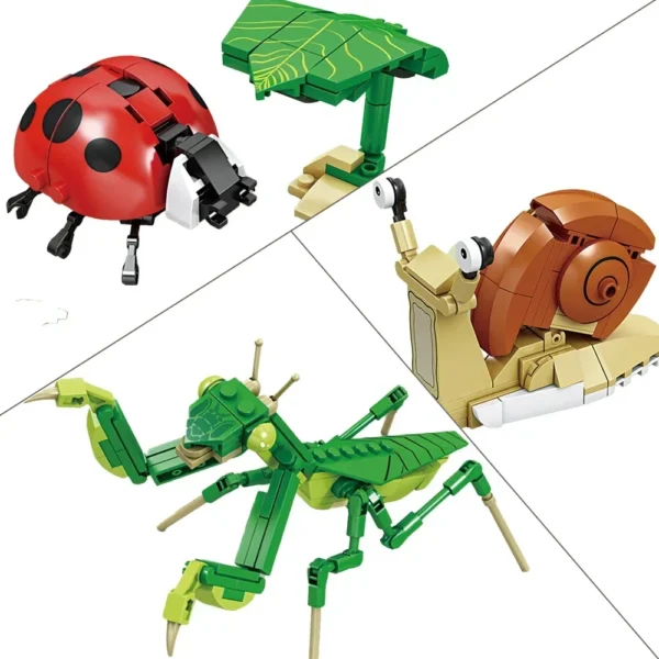 Ladybug Insects Building Blocks Toys Set - Long-Lasting Play for Kids, Great Collectible Models Dragonfly Mantis Housefly & More