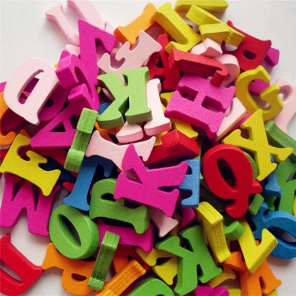 100Pcs Decorative Wooden Letters Colorful Wooden Alphabet Wall Letter Kids Early Education Toys For Home Party Wholesale