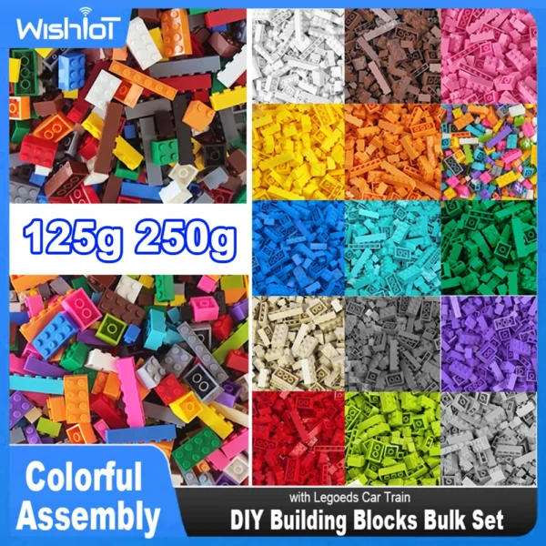 125g / 250g DIY Building Blocks Bulk Set City Classic Bricks Colorful Assembly Creative Toy Educational Interactive Toy for Kids