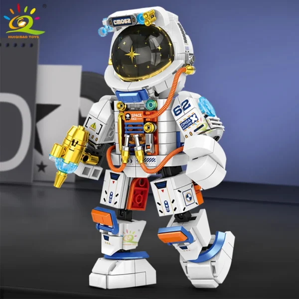 HUIQIBAO MOC Space Stastion Astronaut Rocket Model Building Block Model Aerospace Man DIY Ornament Bricks Toy For Children Kids
